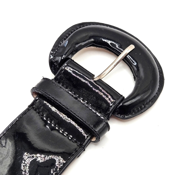 VINTAGE Lake Short Drive Patchwork Animal Print Genuine Leather Belt Small S - Picture 4 of 7